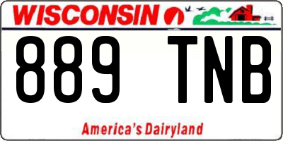 WI license plate 889TNB