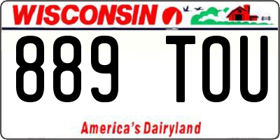 WI license plate 889TOU