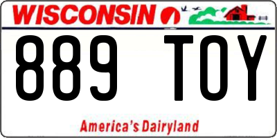 WI license plate 889TOY