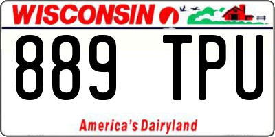 WI license plate 889TPU