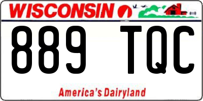 WI license plate 889TQC