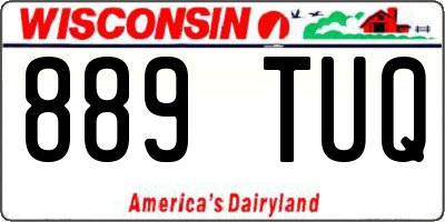 WI license plate 889TUQ