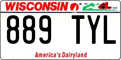 WI license plate 889TYL