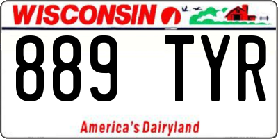 WI license plate 889TYR