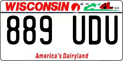 WI license plate 889UDU