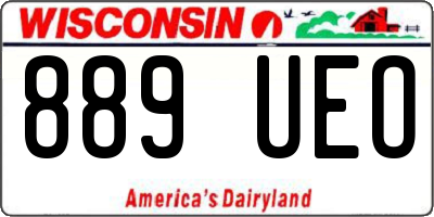 WI license plate 889UEO