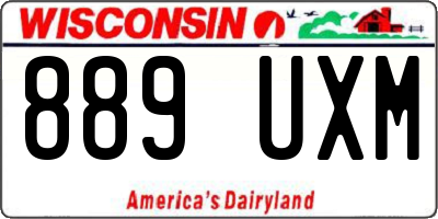WI license plate 889UXM