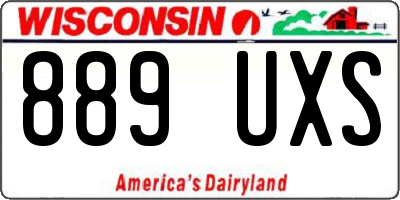 WI license plate 889UXS