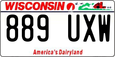 WI license plate 889UXW