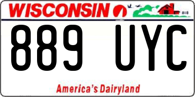 WI license plate 889UYC