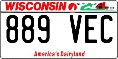 WI license plate 889VEC