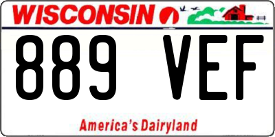 WI license plate 889VEF