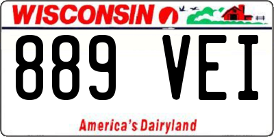 WI license plate 889VEI