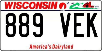 WI license plate 889VEK