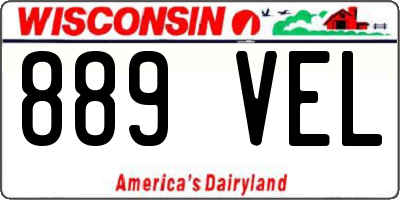 WI license plate 889VEL