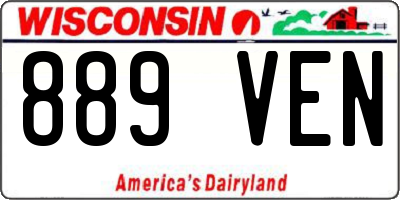 WI license plate 889VEN
