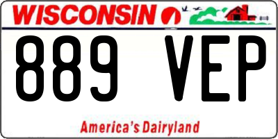 WI license plate 889VEP