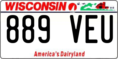 WI license plate 889VEU
