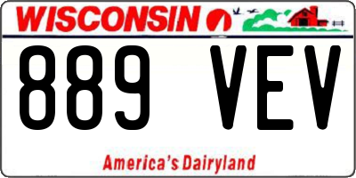 WI license plate 889VEV