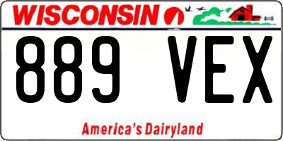 WI license plate 889VEX