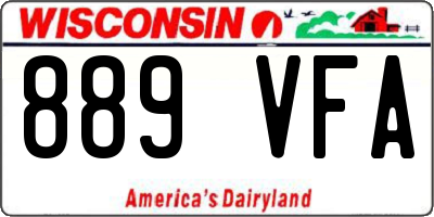 WI license plate 889VFA
