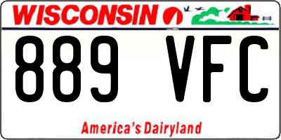 WI license plate 889VFC