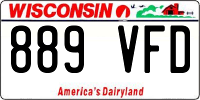 WI license plate 889VFD