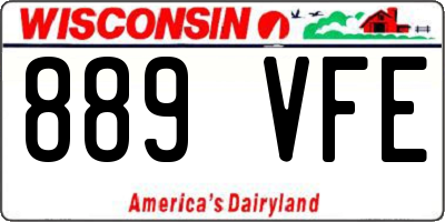 WI license plate 889VFE