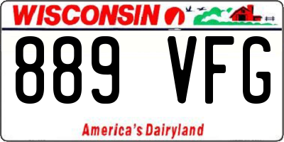 WI license plate 889VFG