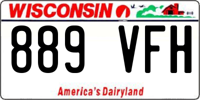 WI license plate 889VFH
