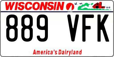 WI license plate 889VFK