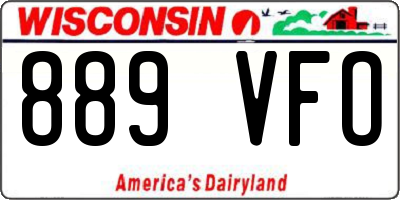WI license plate 889VFO