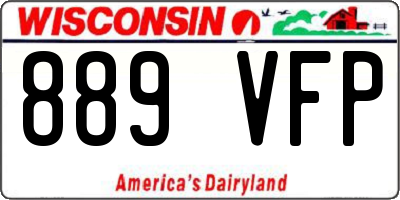 WI license plate 889VFP