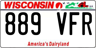 WI license plate 889VFR