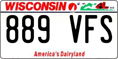 WI license plate 889VFS