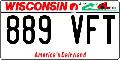 WI license plate 889VFT