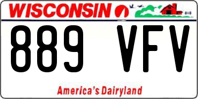 WI license plate 889VFV