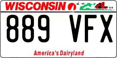 WI license plate 889VFX