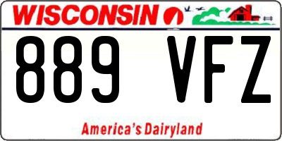 WI license plate 889VFZ