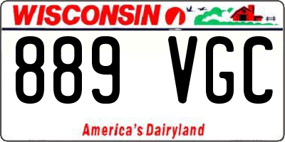 WI license plate 889VGC