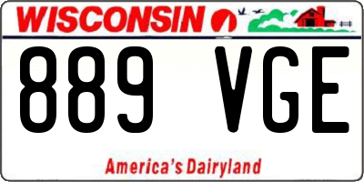 WI license plate 889VGE