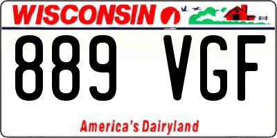 WI license plate 889VGF