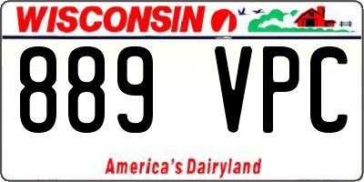 WI license plate 889VPC