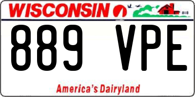 WI license plate 889VPE