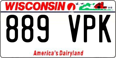 WI license plate 889VPK