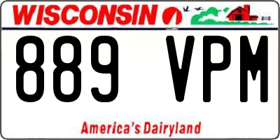 WI license plate 889VPM