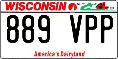 WI license plate 889VPP