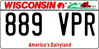 WI license plate 889VPR