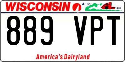 WI license plate 889VPT