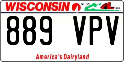 WI license plate 889VPV